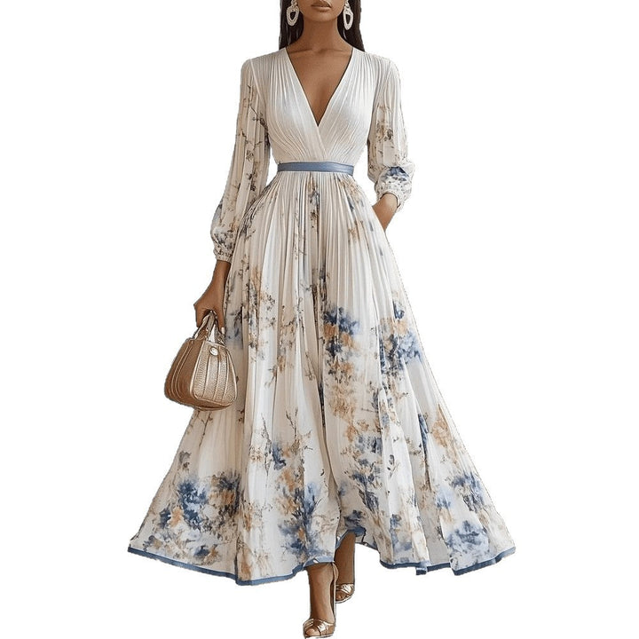 Amara Maxikleid mit tiefem V-Ausschnitt und Blumenmuster foto 5