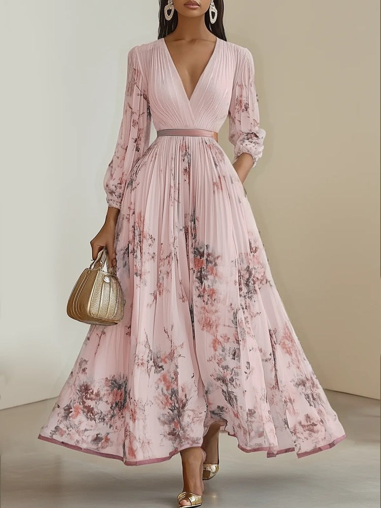 Amara Maxikleid mit tiefem V-Ausschnitt und Blumenmuster foto 6