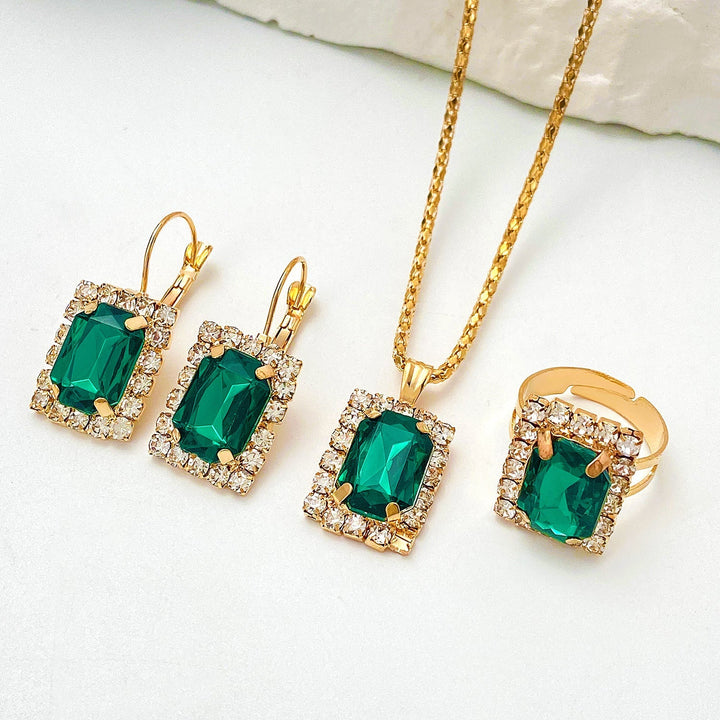 Sylvara Greenveil Schmuckset | Weißgoldfarben