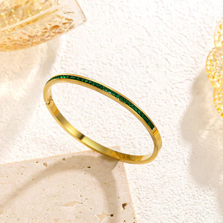 Goldfarbenes Grünes Armband