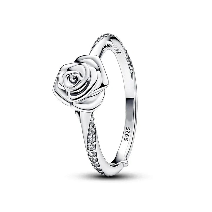 Bague vintage en argent sterling avec une rose
