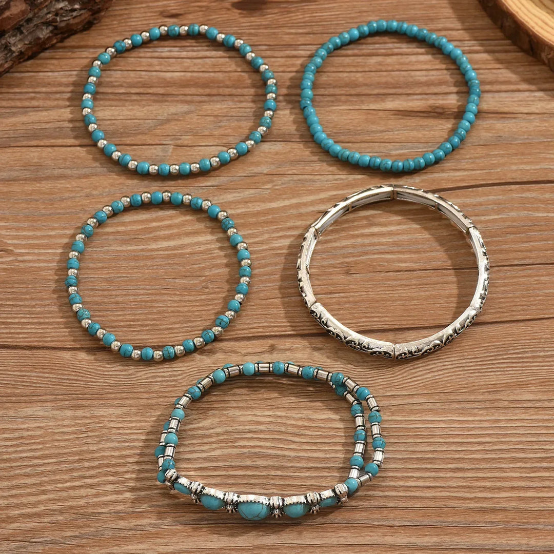 Bohemian Türkis Armband Set
