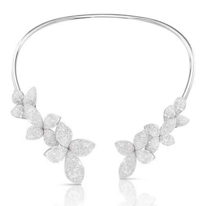 Collier élégant Blumen Kristall 