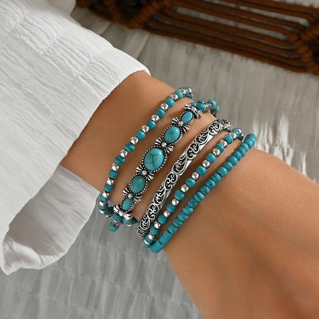 Bohemian Türkis Armband Set