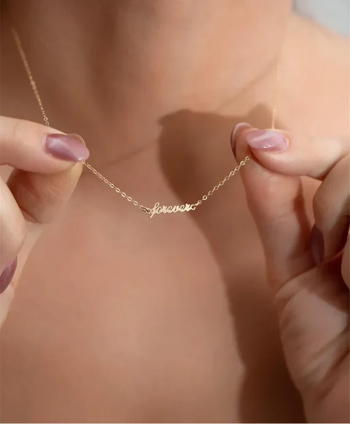 Goldfarbene Für-Immer-Liebe Halskette