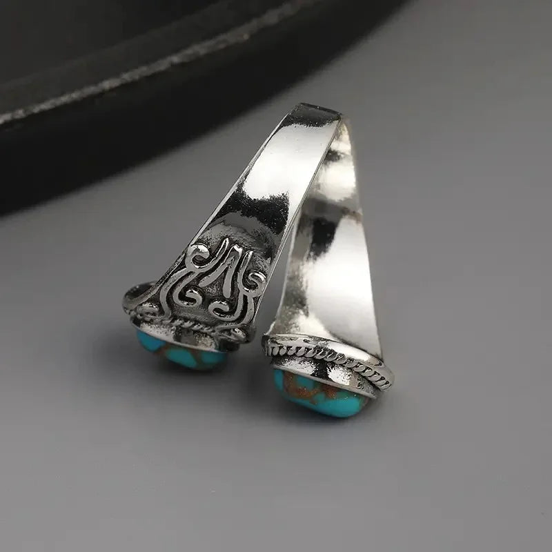 Eleganter Vintage Türkis Kreuzbandring