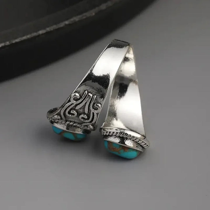 Eleganter Vintage Türkis Kreuzbandring