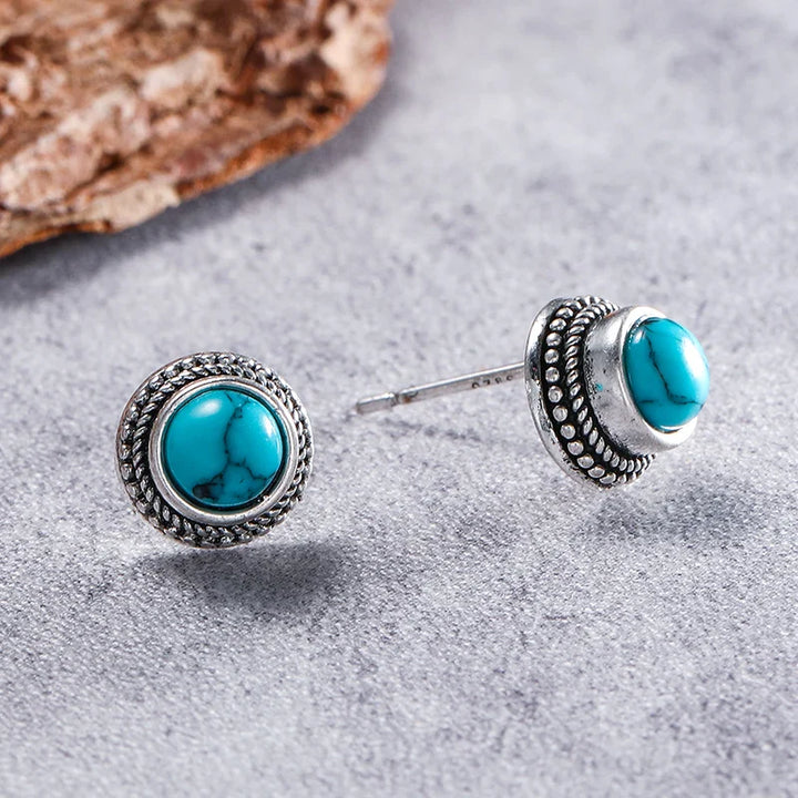 Vintage Bohemian Imitation Türkis Ohrstecker