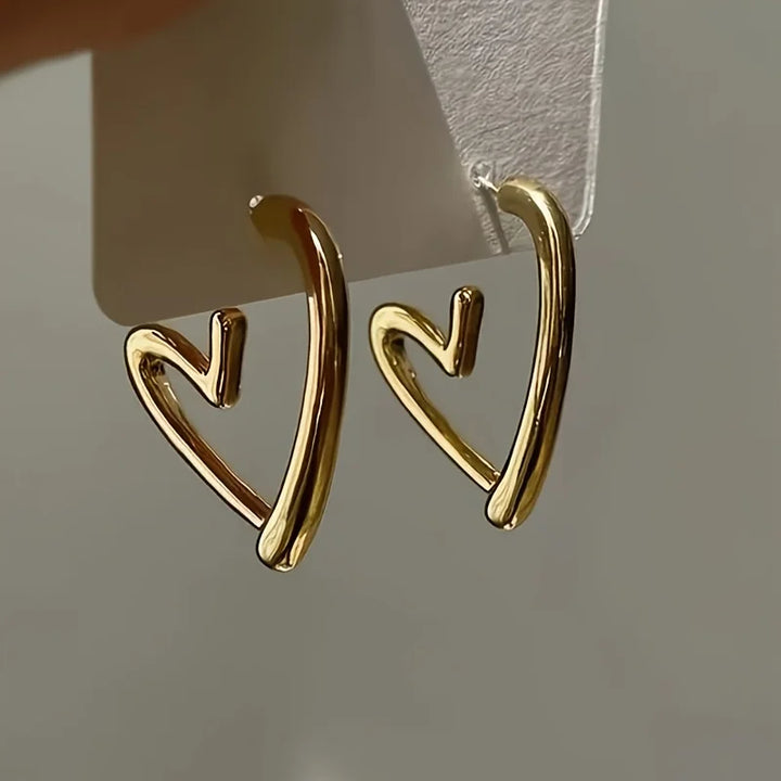 Elegante Herzförmige Roségoldfarben Ohrringe