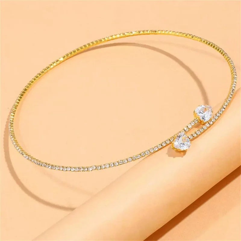 Collier ras du cou Kristall Herz 