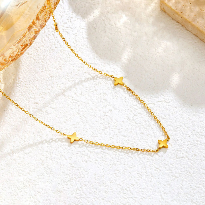 Goldfarbene Stern Charm Halskette