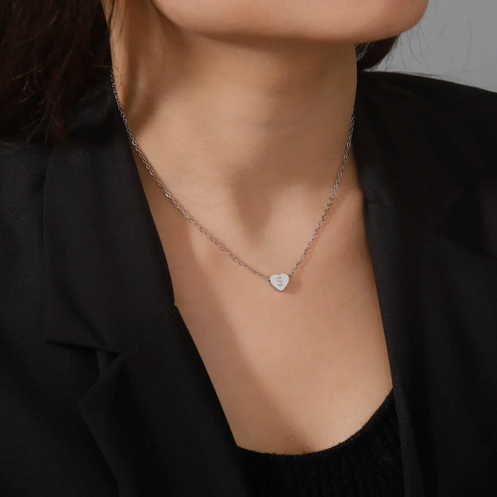 Zeitloses Herz Initialen Choker Halskette