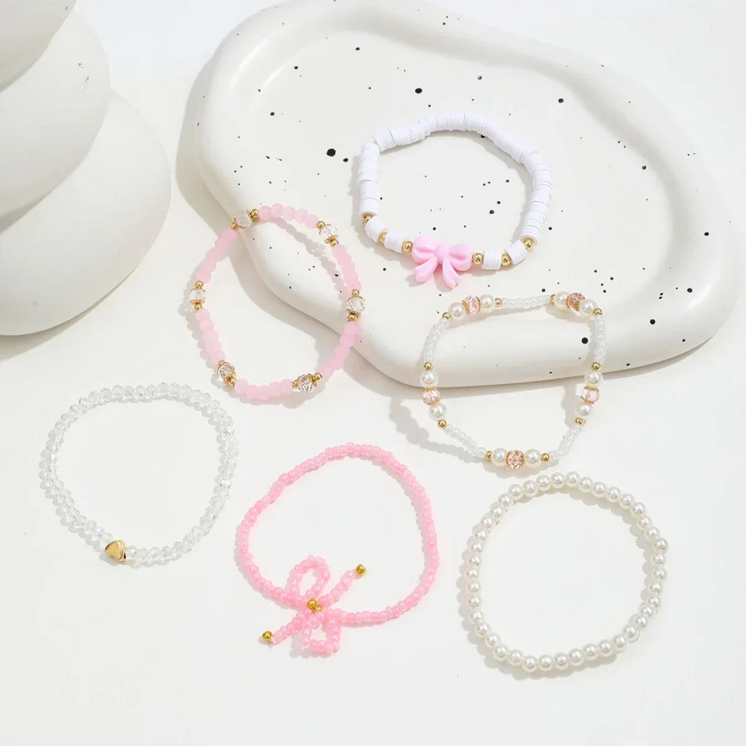 Ensemble de bracelets Perlen Liebe Schleifen
