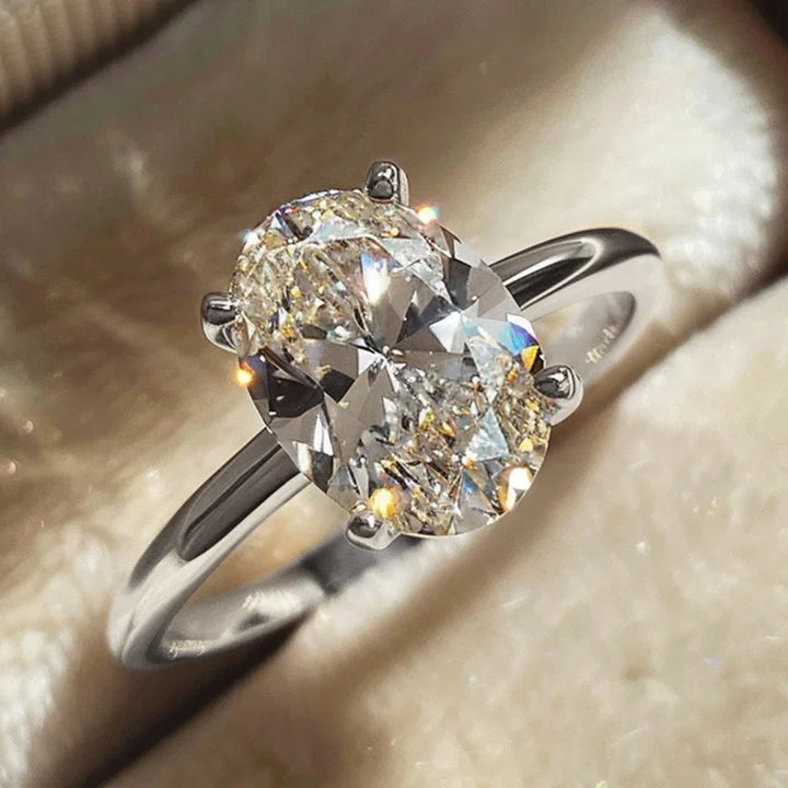 Élégante bague Ovaler Kristall Versprechensring
