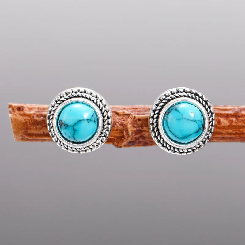 Vintage Bohemian Imitation Türkis Ohrstecker