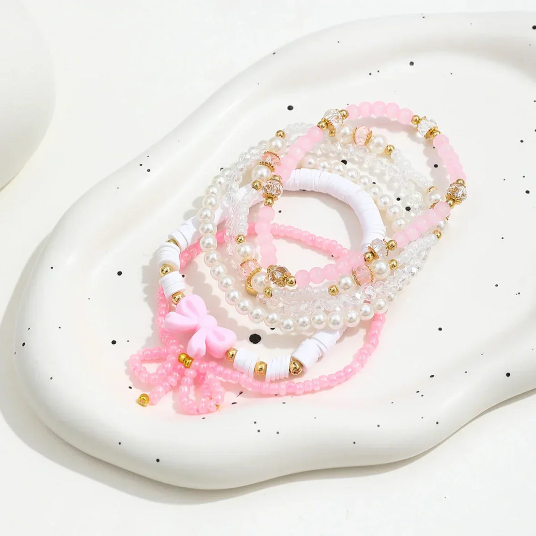 Ensemble de bracelets Perlen Liebe Schleifen