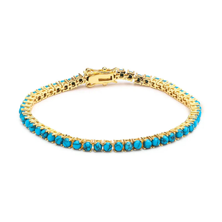 Elegantes Goldfarben-Türkis Kettenarmband