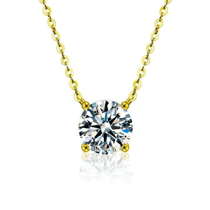 Collier en argent sterling plaqué or 18 carats et zirconiums