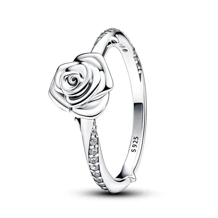 Bague vintage en argent sterling avec une rose