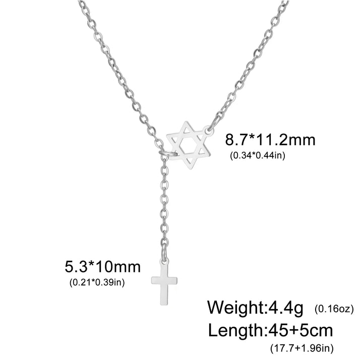Edelstahl Stern & Kreuz Halskette