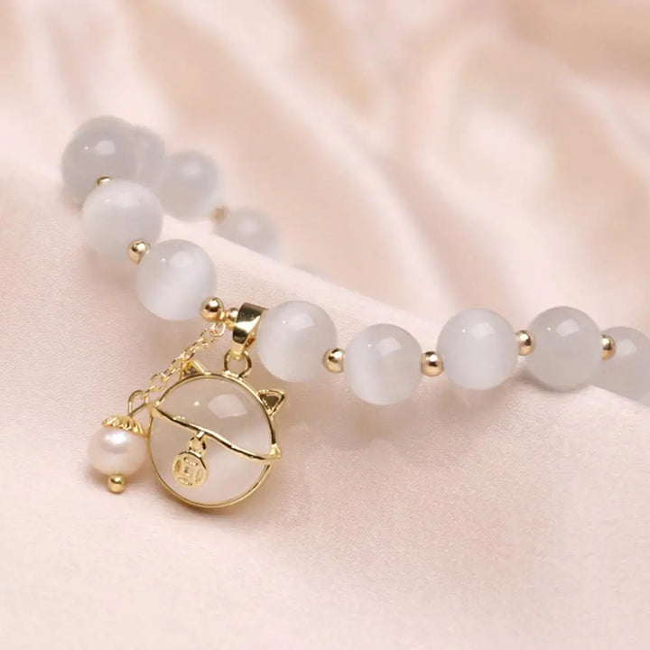 Armband mit Glückskatze Anhänger
