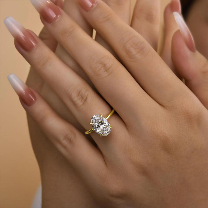 Élégante bague Ovaler Kristall Versprechensring