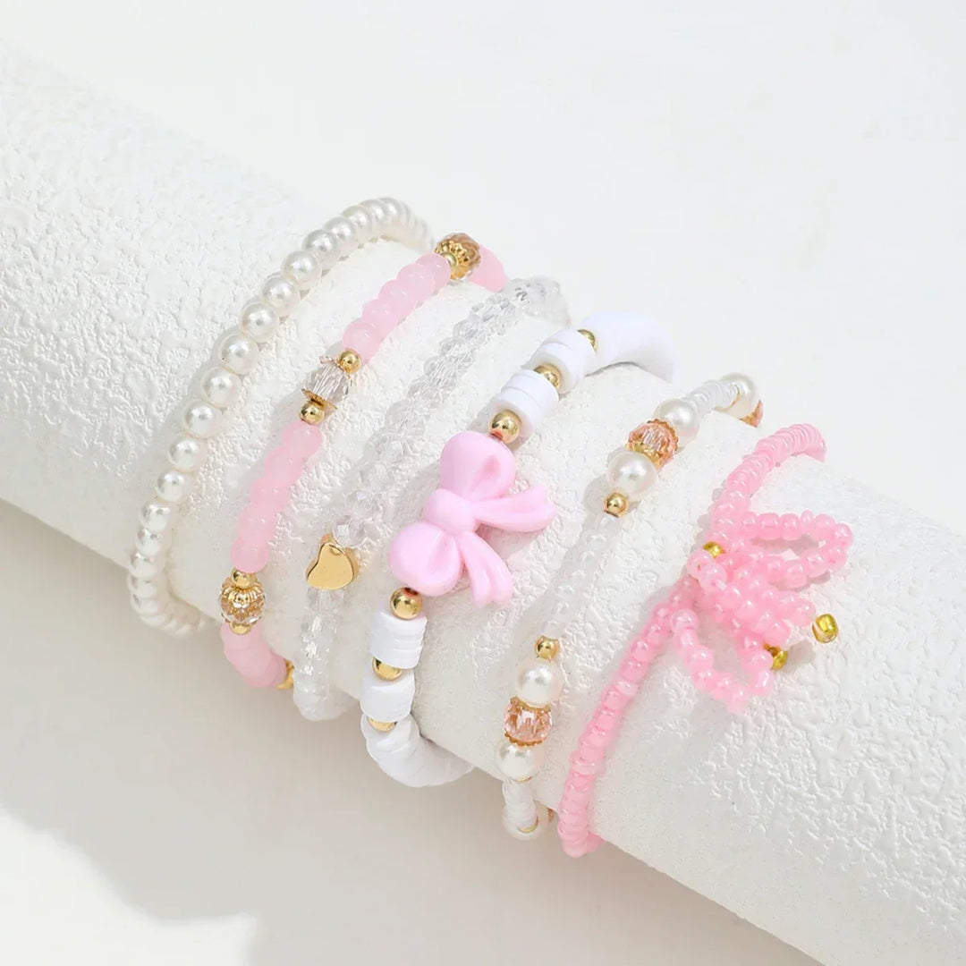 Ensemble de bracelets Perlen Liebe Schleifen