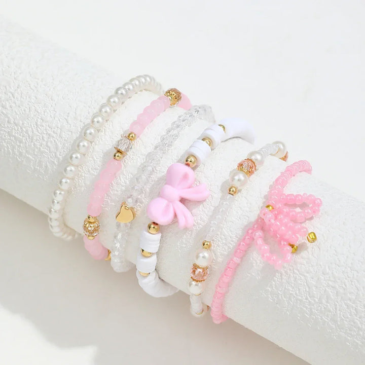 Ensemble de bracelets Perlen Liebe Schleifen