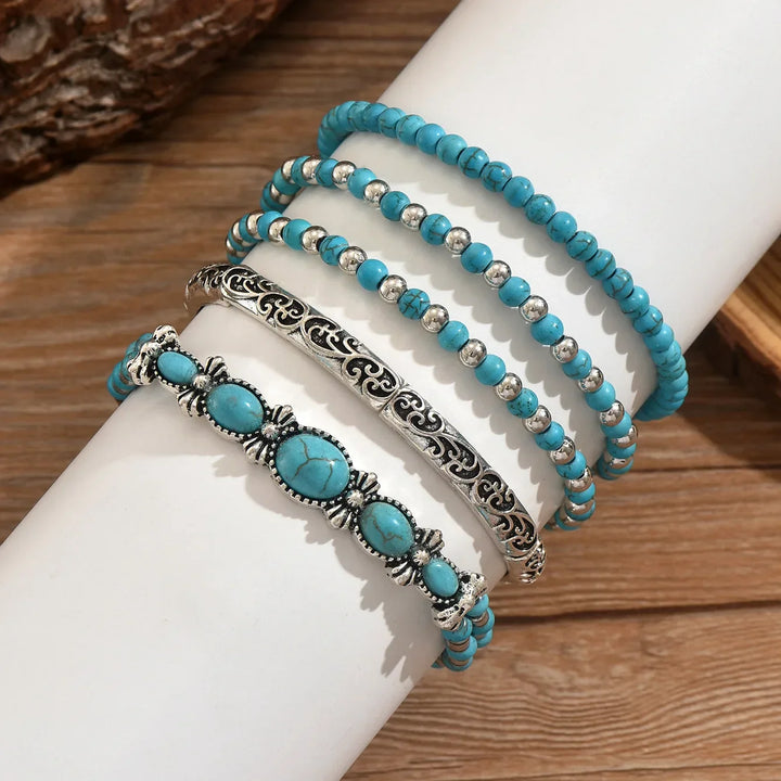Bohemian Türkis Armband Set
