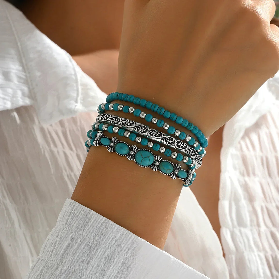 Bohemian Türkis Armband Set