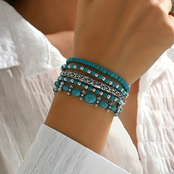 Bohemian Türkis Armband Set