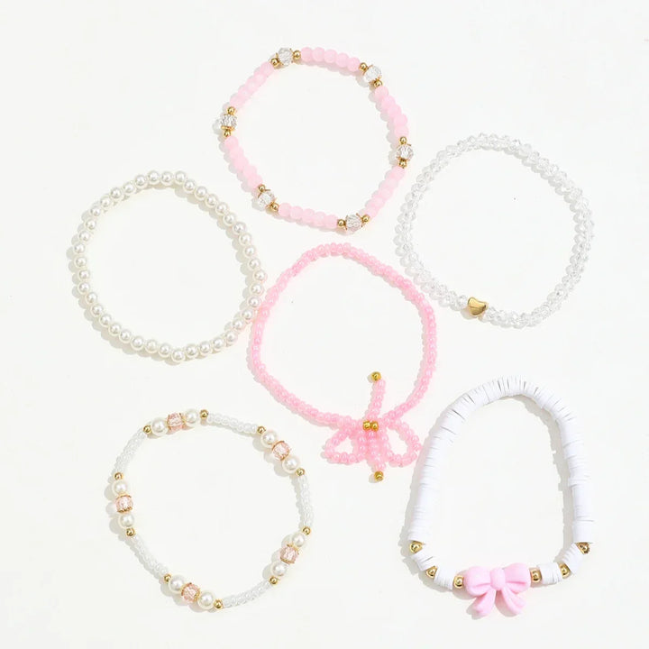 Ensemble de bracelets Perlen Liebe Schleifen