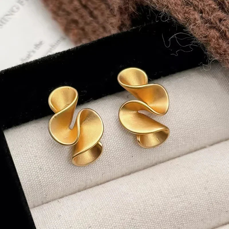 Silberfarben 18K Goldfarben Blumen Stecker Ohrringe