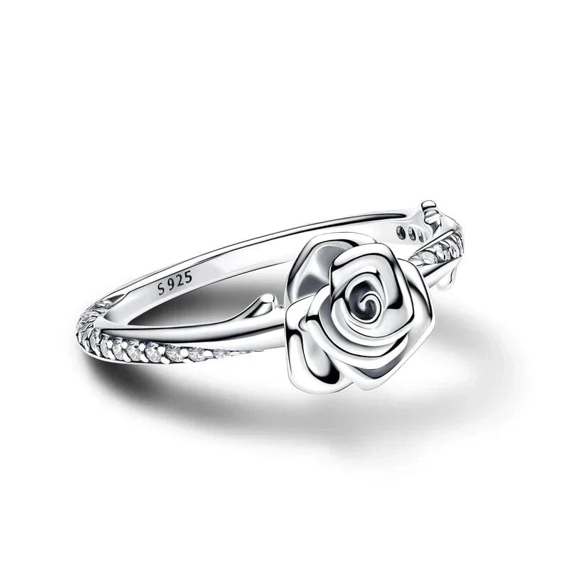Bague vintage en argent sterling avec une rose