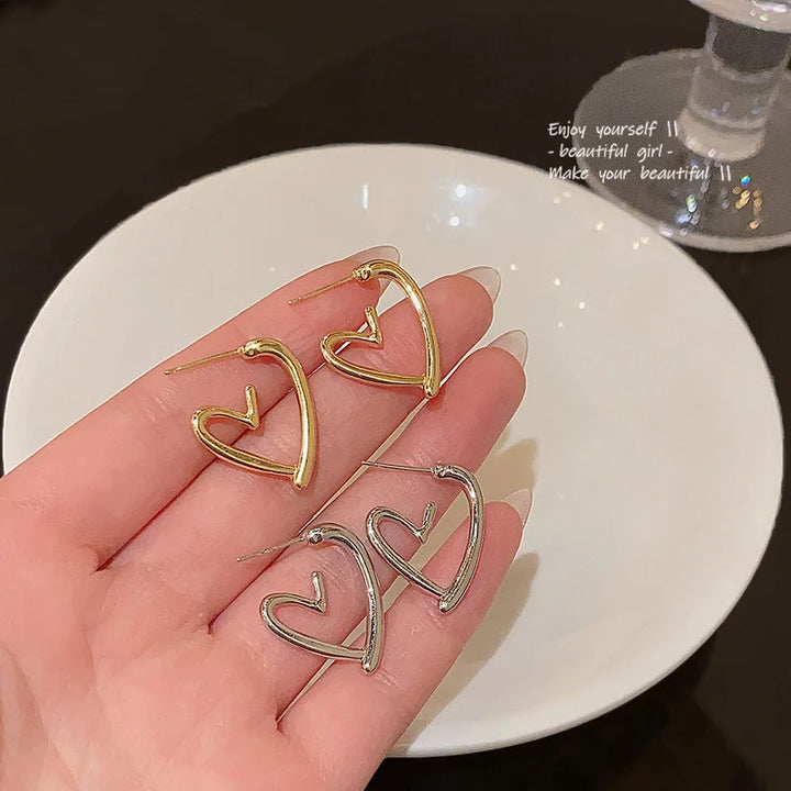 Elegante Herzförmige Roségoldfarben Ohrringe