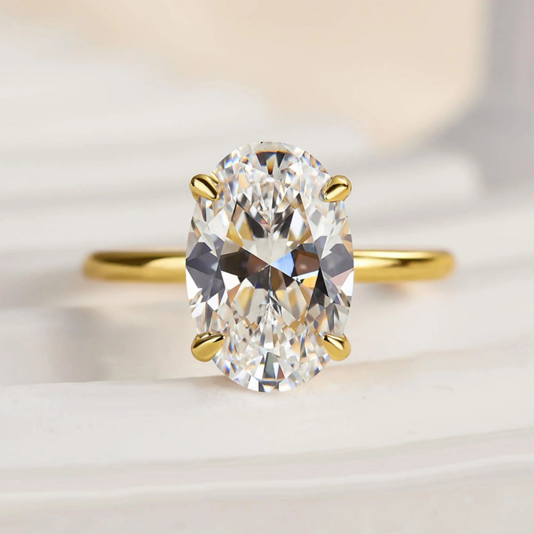Élégante bague Ovaler Kristall Versprechensring