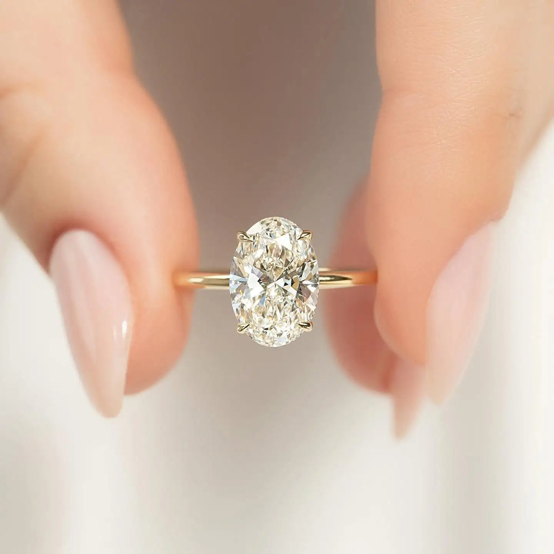 Élégante bague Ovaler Kristall Versprechensring