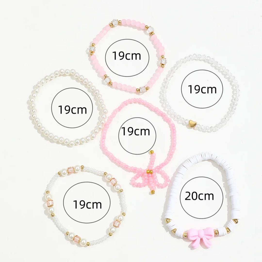 Ensemble de bracelets Perlen Liebe Schleifen
