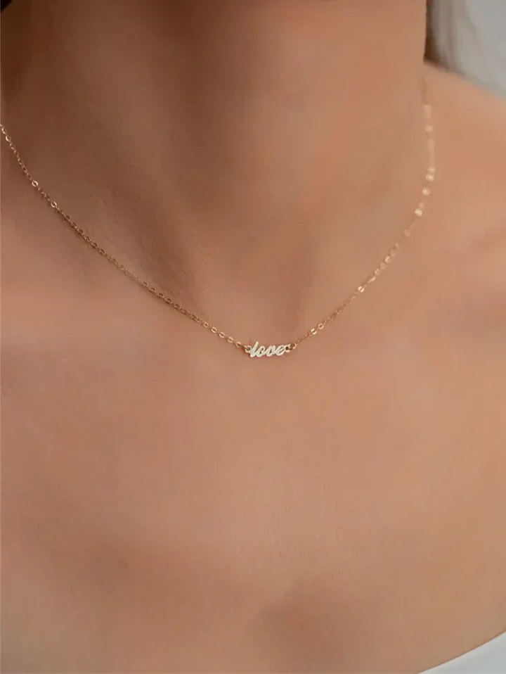 Goldfarbene Für-Immer-Liebe Halskette