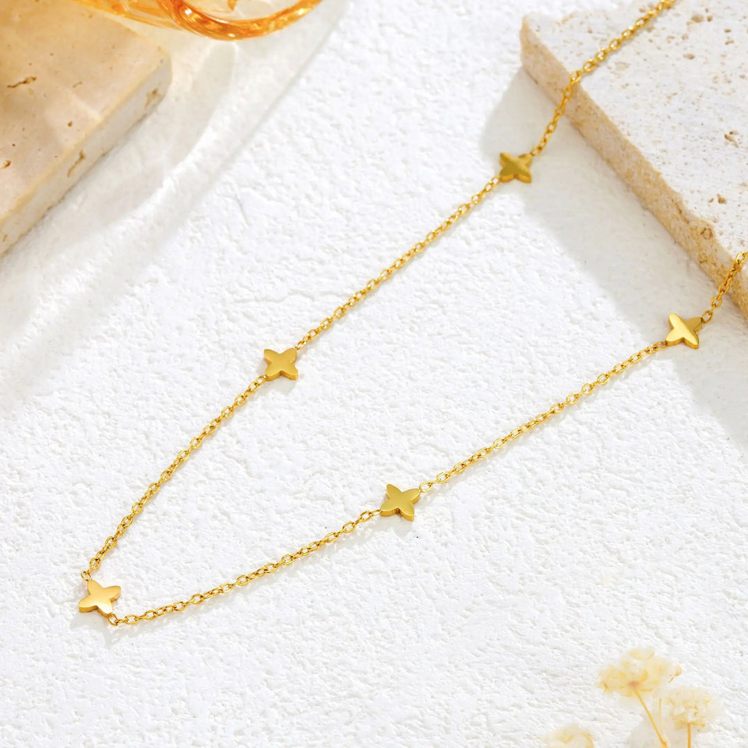 Goldfarbene Stern Charm Halskette