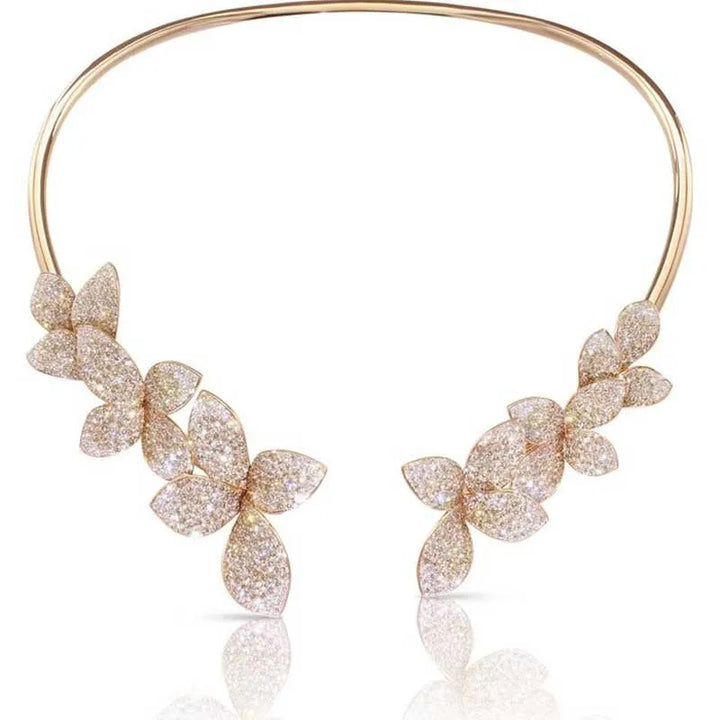 Collier élégant Blumen Kristall 