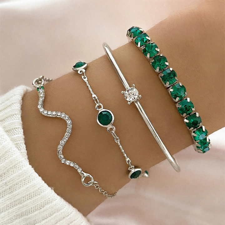 Armband-Set Sorina Feldwyn | Weißgoldfarben