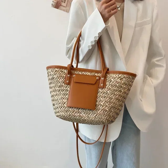 Marisol geflochtene Strandtasche aus Stroh foto 6