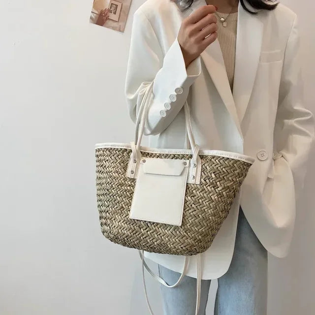 Marisol geflochtene Strandtasche aus Stroh foto 8