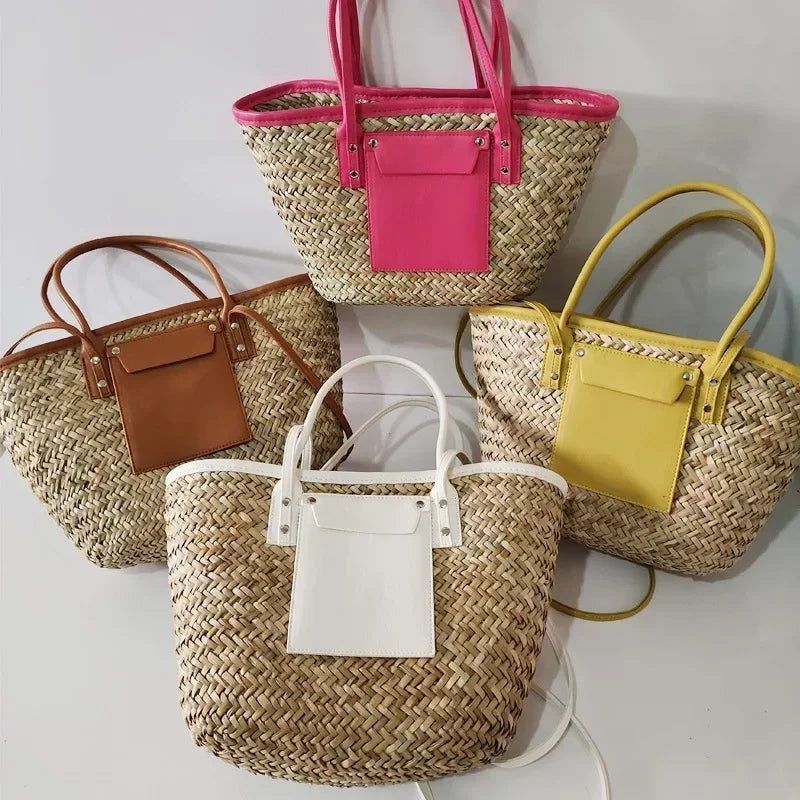 Marisol geflochtene Strandtasche aus Stroh foto 4