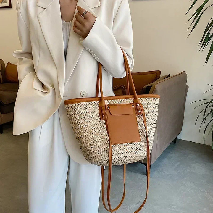 Marisol geflochtene Strandtasche aus Stroh foto 1