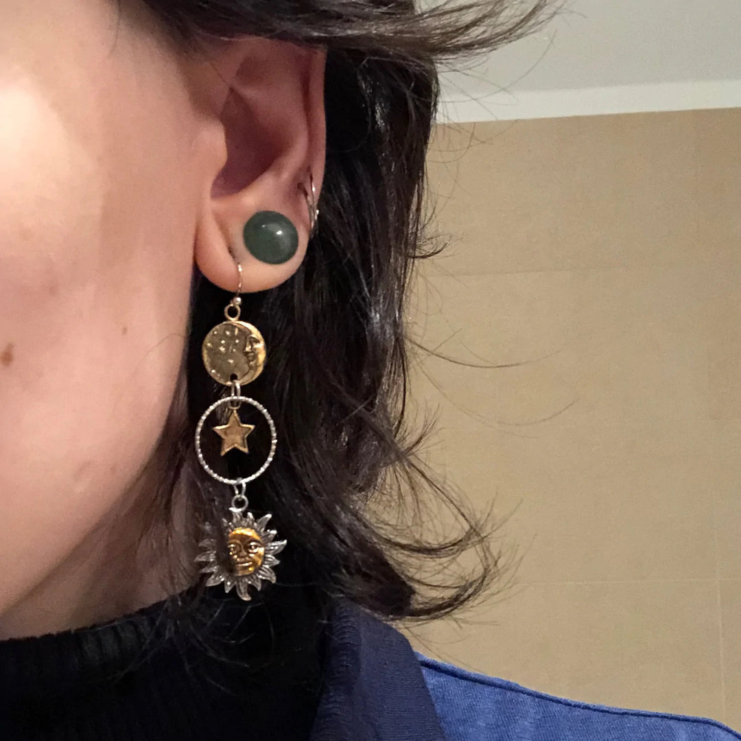 Schicke Gold et Silber Perlen Ohrringe