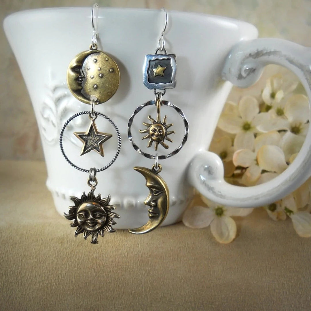 Schicke Gold et Silber Perlen Ohrringe