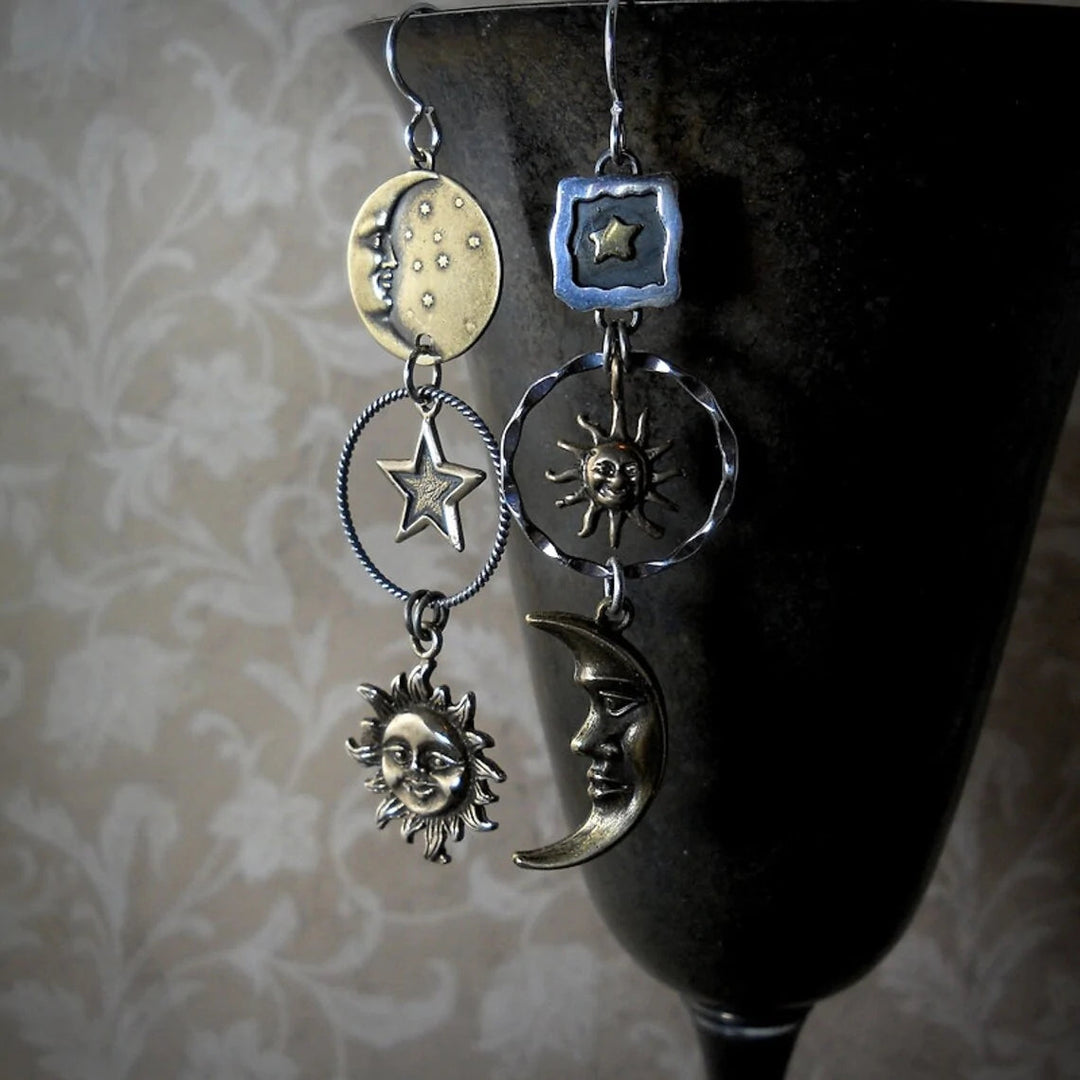 Schicke Gold et Silber Perlen Ohrringe
