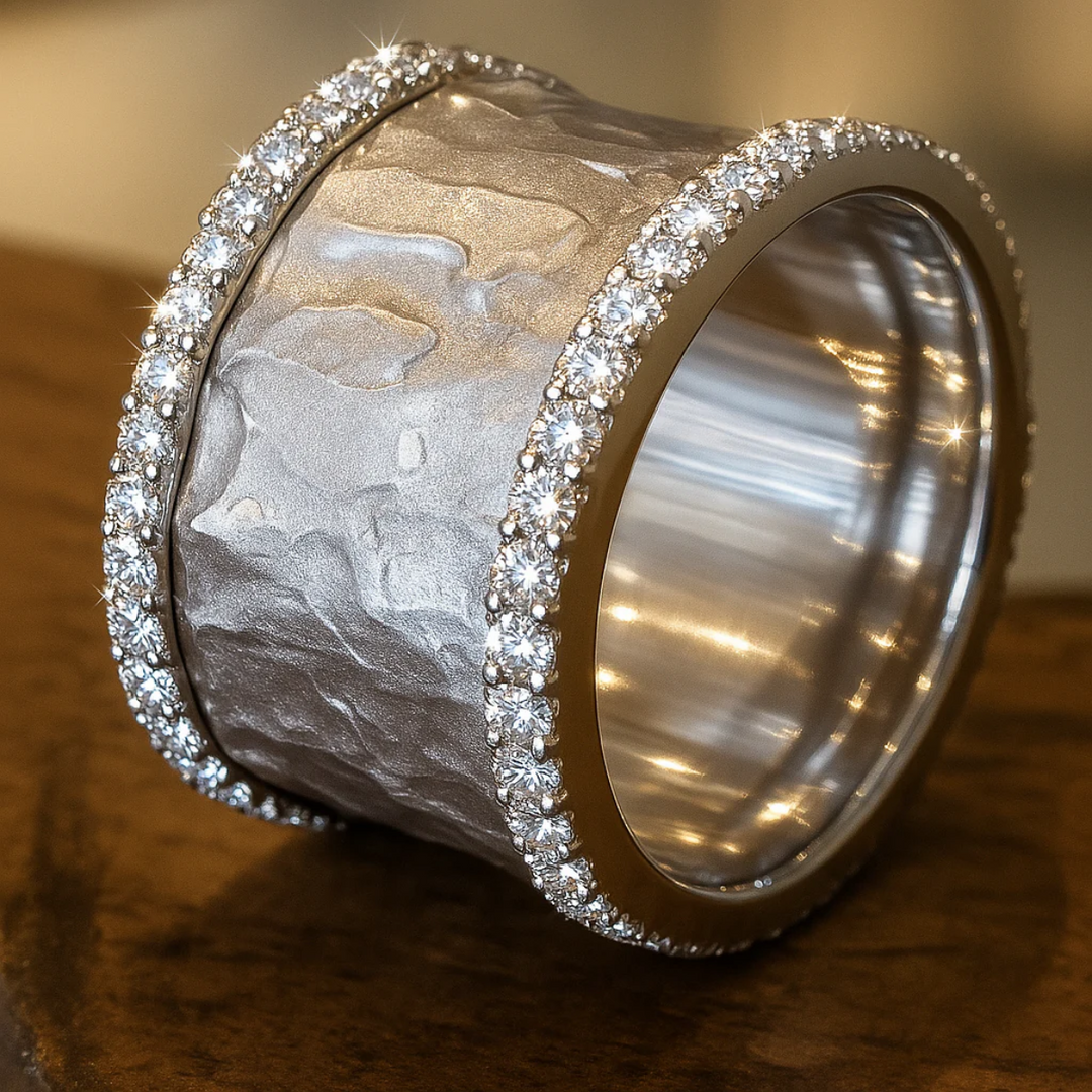 Vintage Silberfarbener Zirkonia Ring